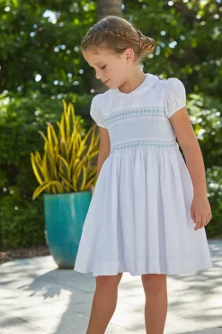 Smocked Emery Dress in Light Blue