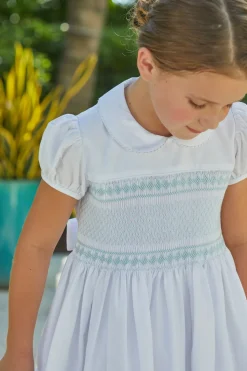 Smocked Emery Dress in Light Blue