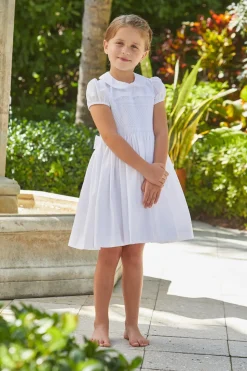 Smocked Emery Dress in White