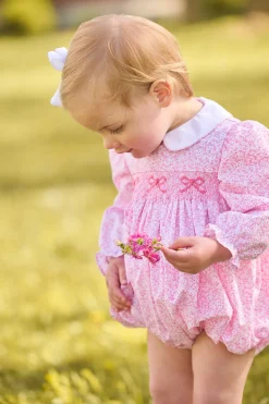 Smocked Natalie Bubble in Pink Vinings
