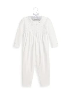 Smocked Organic Cotton Coverall