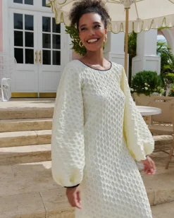Smocked Smoking Dress in Mellow Yellow