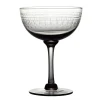 Smoky Champagne Saucers With Ovals Design, Set of 4