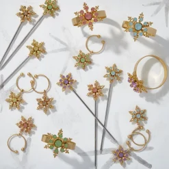 Snowflake Cocktail Picks in Pastel