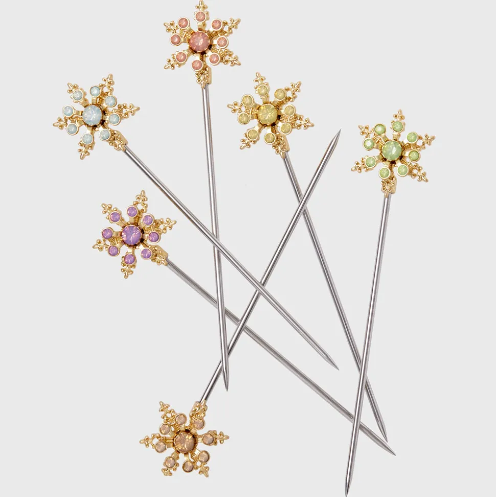 Snowflake Cocktail Picks in Pastel