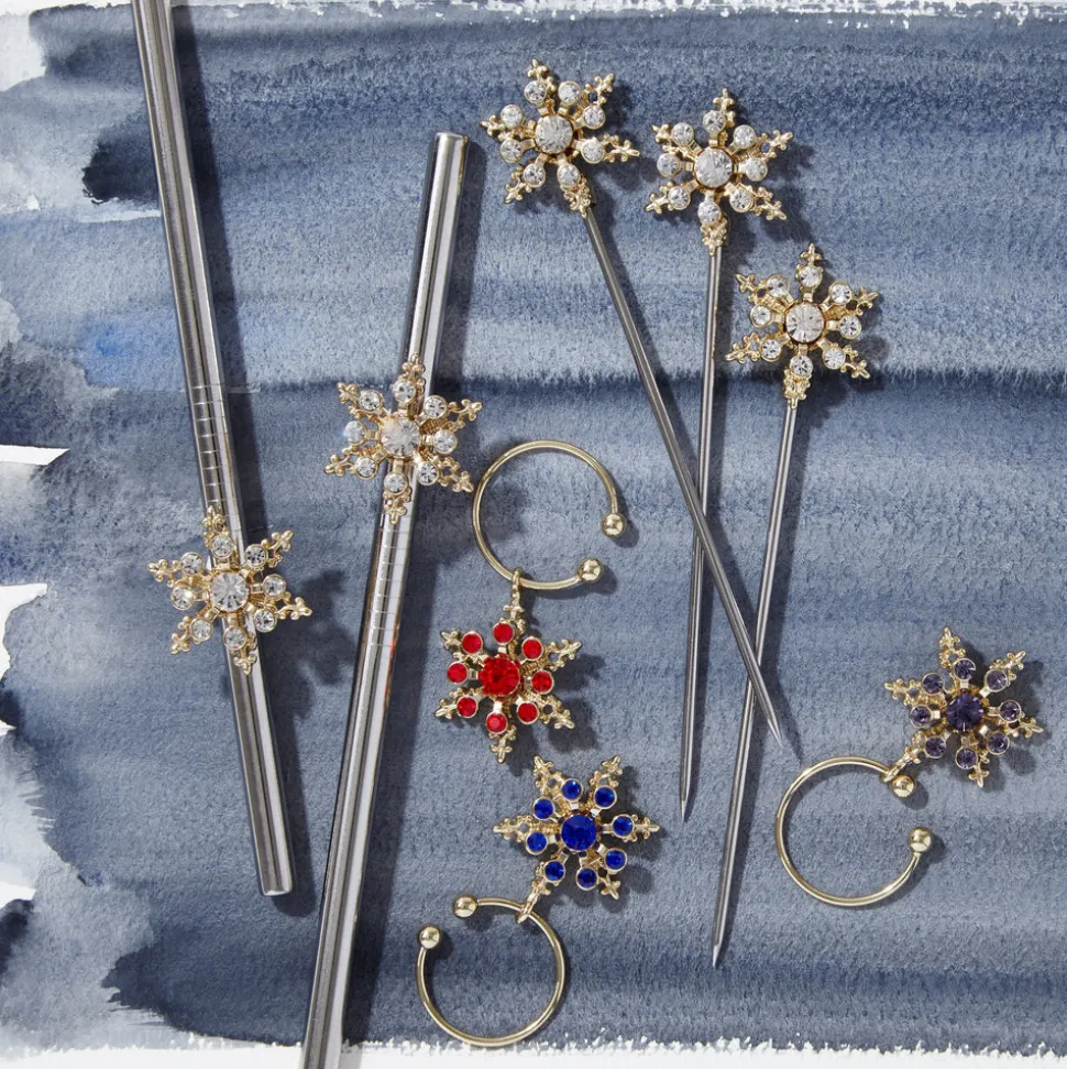 Snowflake Metal Cocktail Straws