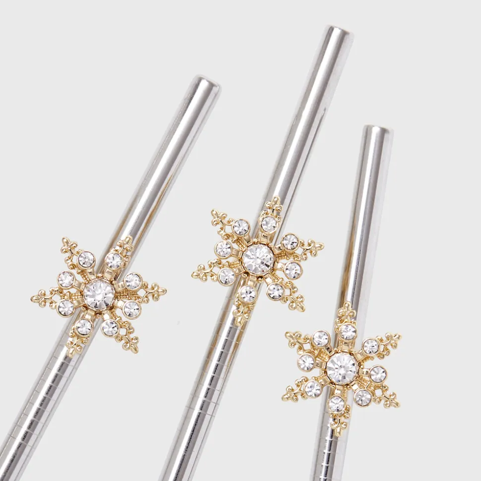Snowflake Metal Cocktail Straws