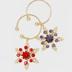 Snowflake Wine Charms in Jewel Tones