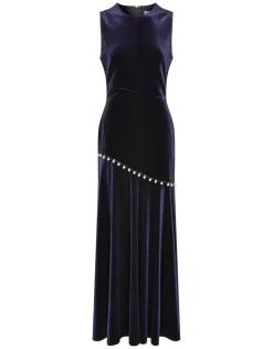 Sole Velvet Maxi Dress in Navy