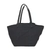 Soona Upcycled Woven Cotton Tote Bag in Black