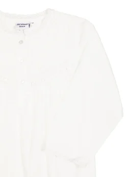Sophia Long Sleeve White Cotton Dress for Girls