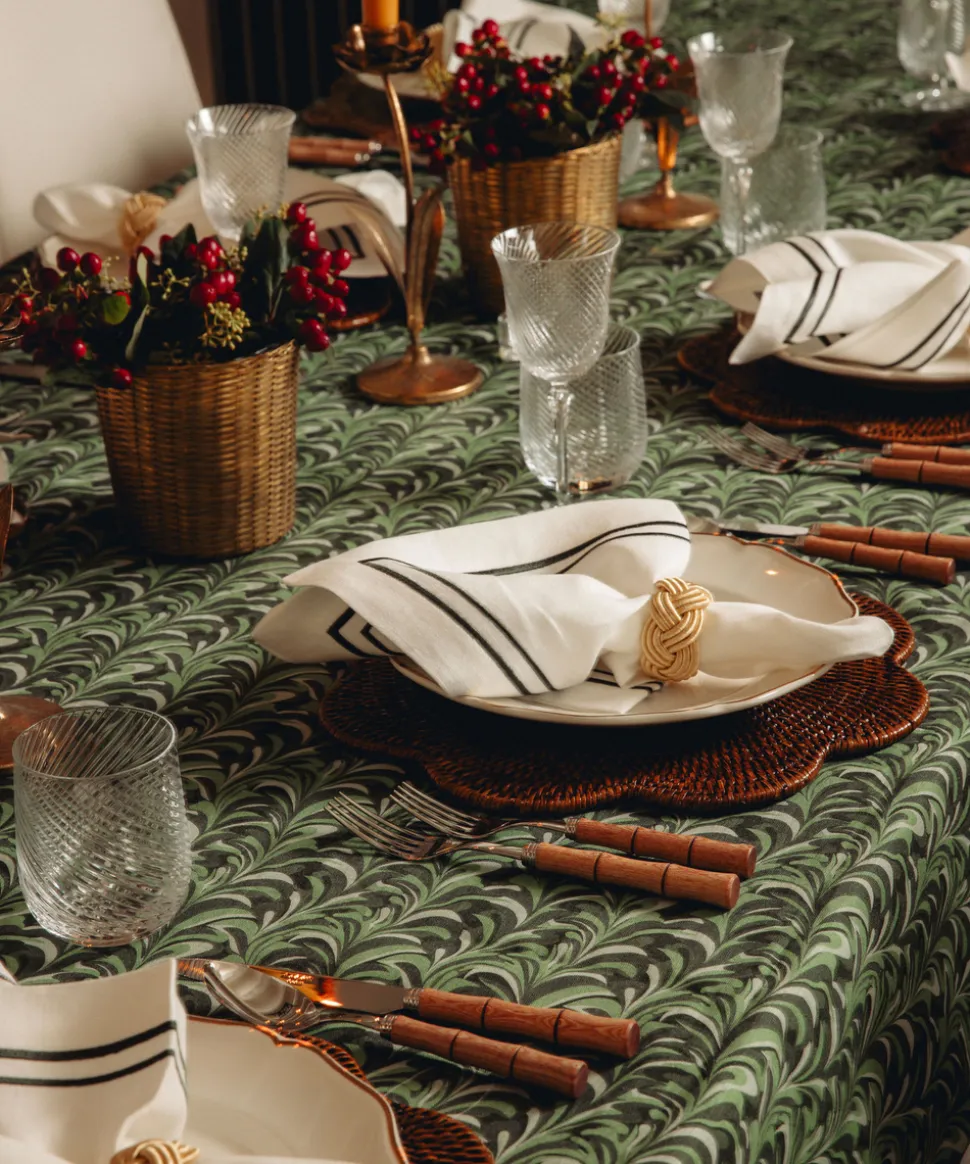 Sophie Classic Two Cord Napkin in Forest Green