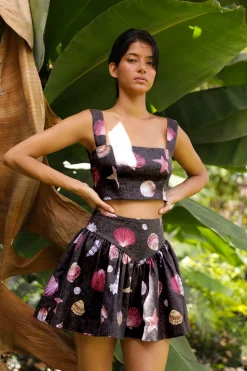 Sotavento Mini Skirt in Conchitas Black Print