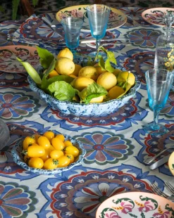 Speckled Serving Bowl in Blue