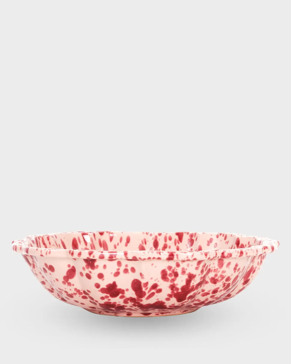 Speckled Serving Bowl in Pink
