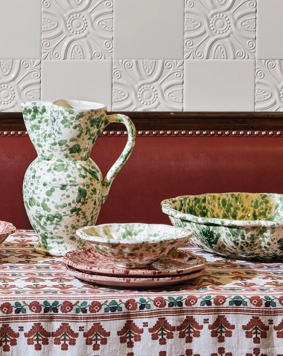 Speckled Small Bowl in Green and White