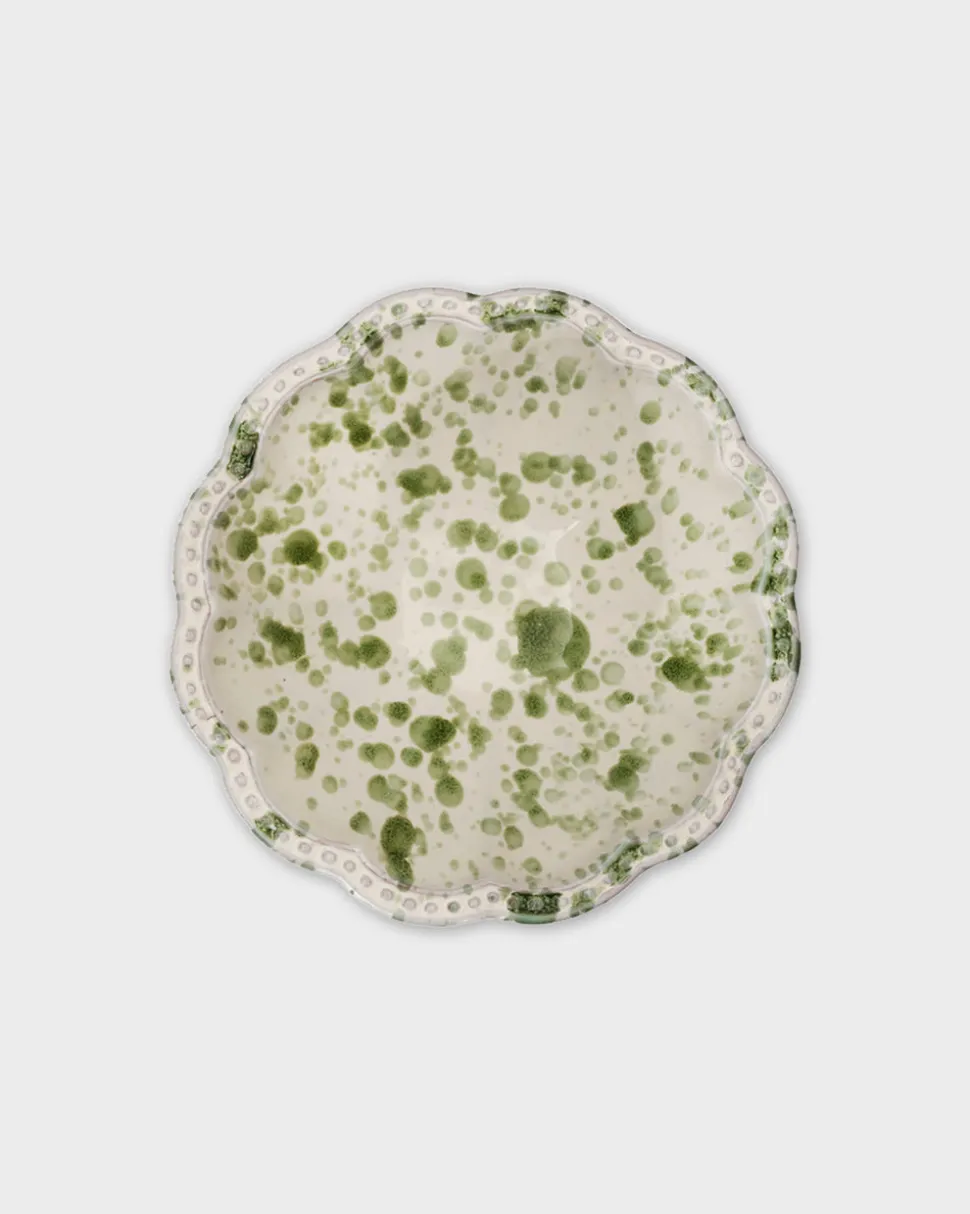 Speckled Small Bowl in Green and White