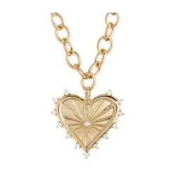 Spiked Heart Necklace with Chain