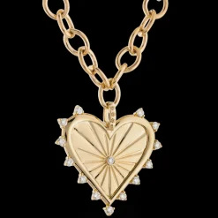 Spiked Heart Necklace with Chain
