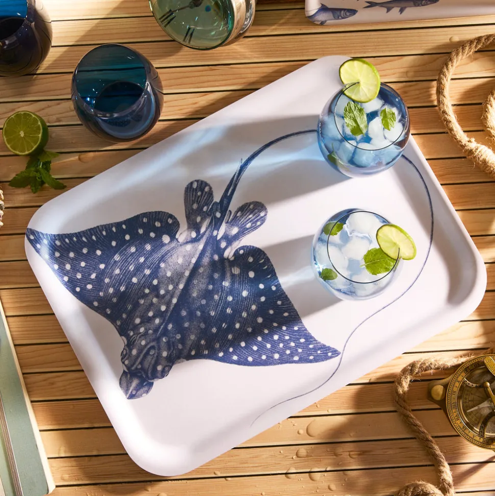 Spotted Stingray Large Rectangular Birchwood Tray