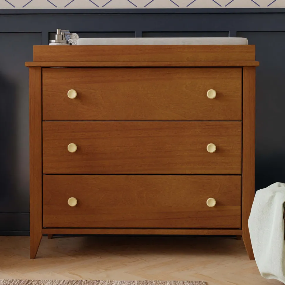 Sprout 3-Drawer Changer Dresser with Removable Changing Tray in Chestnut & Natural