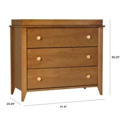 Sprout 3-Drawer Changer Dresser with Removable Changing Tray in Chestnut & Natural