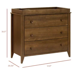 Sprout 3-Drawer Changer Dresser with Removable Changing Tray in Natural Walnut