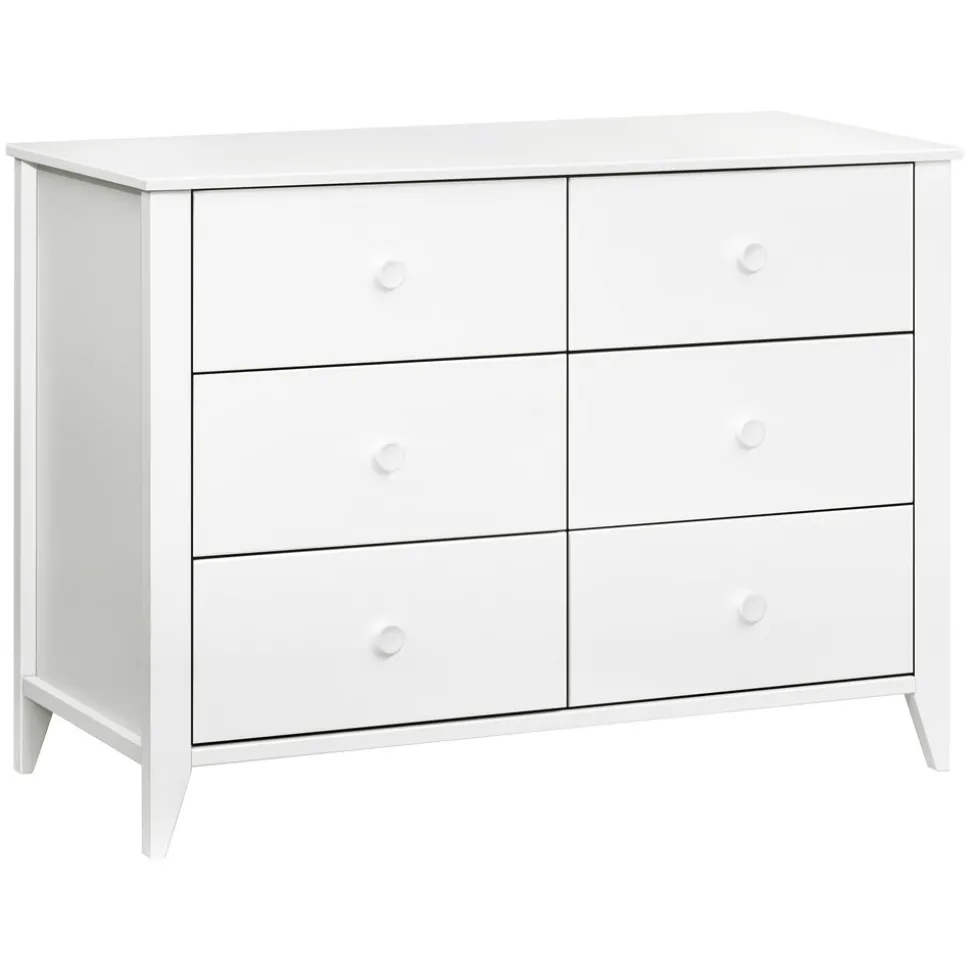 Sprout 6-Drawer Double Dresser in White