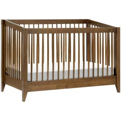 Sprout 4-in-1 Convertible Crib with Toddler Bed Conversion Kit in Natural Walnut
