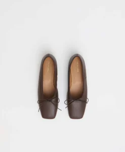 Square Toe Ballerina in Chocolate