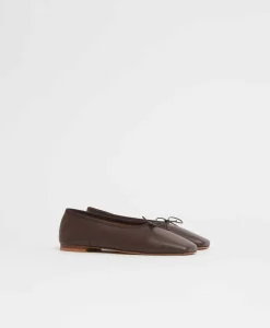 Square Toe Ballerina in Chocolate