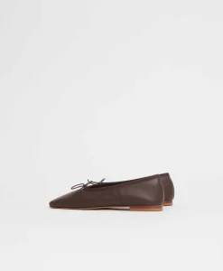 Square Toe Ballerina in Chocolate