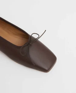 Square Toe Ballerina in Chocolate