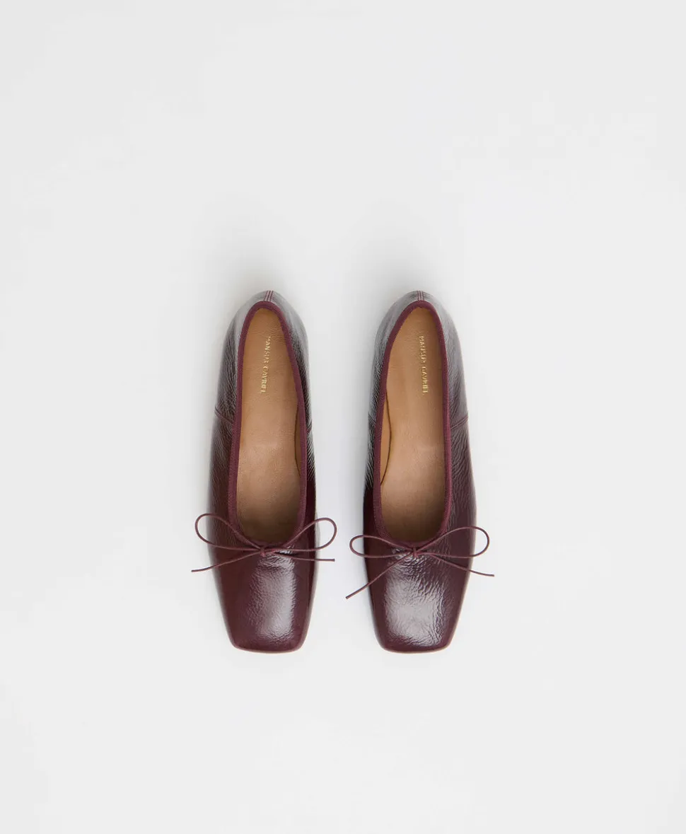Square Toe Ballerina in Dark Oxblood