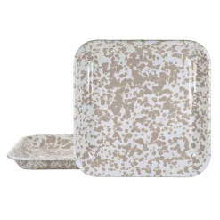 Square Trays in Taupe Swirl, Set of 2