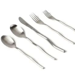 Squiggle 5-Piece Cutlery Set in Matte Silver