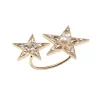 Star Napkin Ring in Gold & Crystal, Set of 4