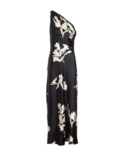Stassi Dress in Dark Fig & Cream Multi