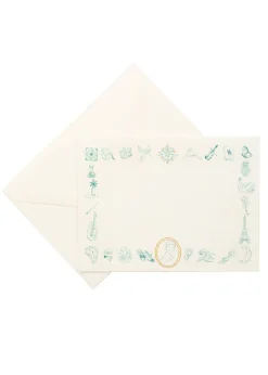 Stationery Card Set with Book in Blue