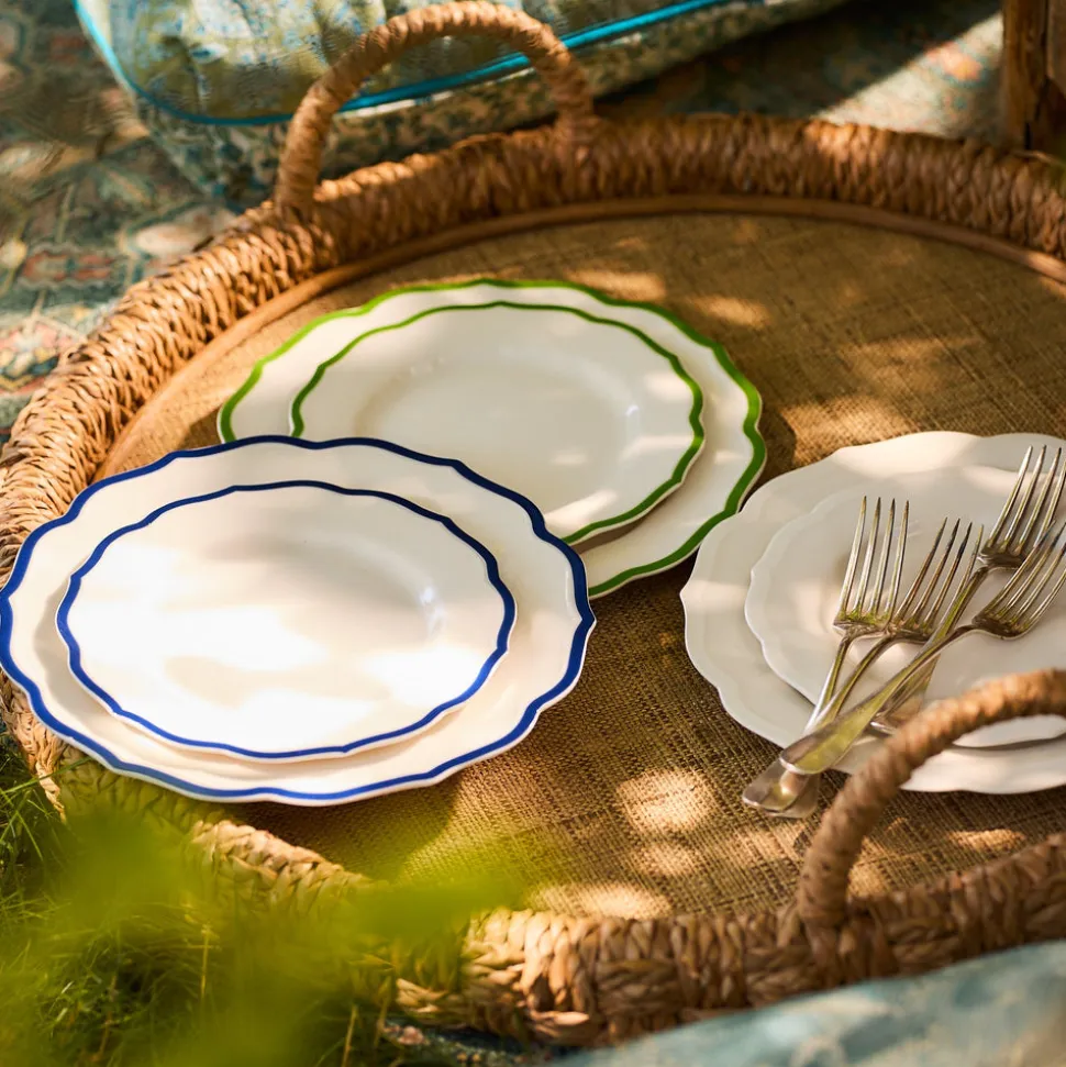 Stella Scalloped Blue Dinner Plate