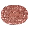 Straw Loop Oval Placemat in Coral