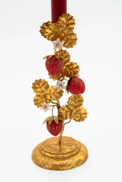Strawberry Candleholders in Gold