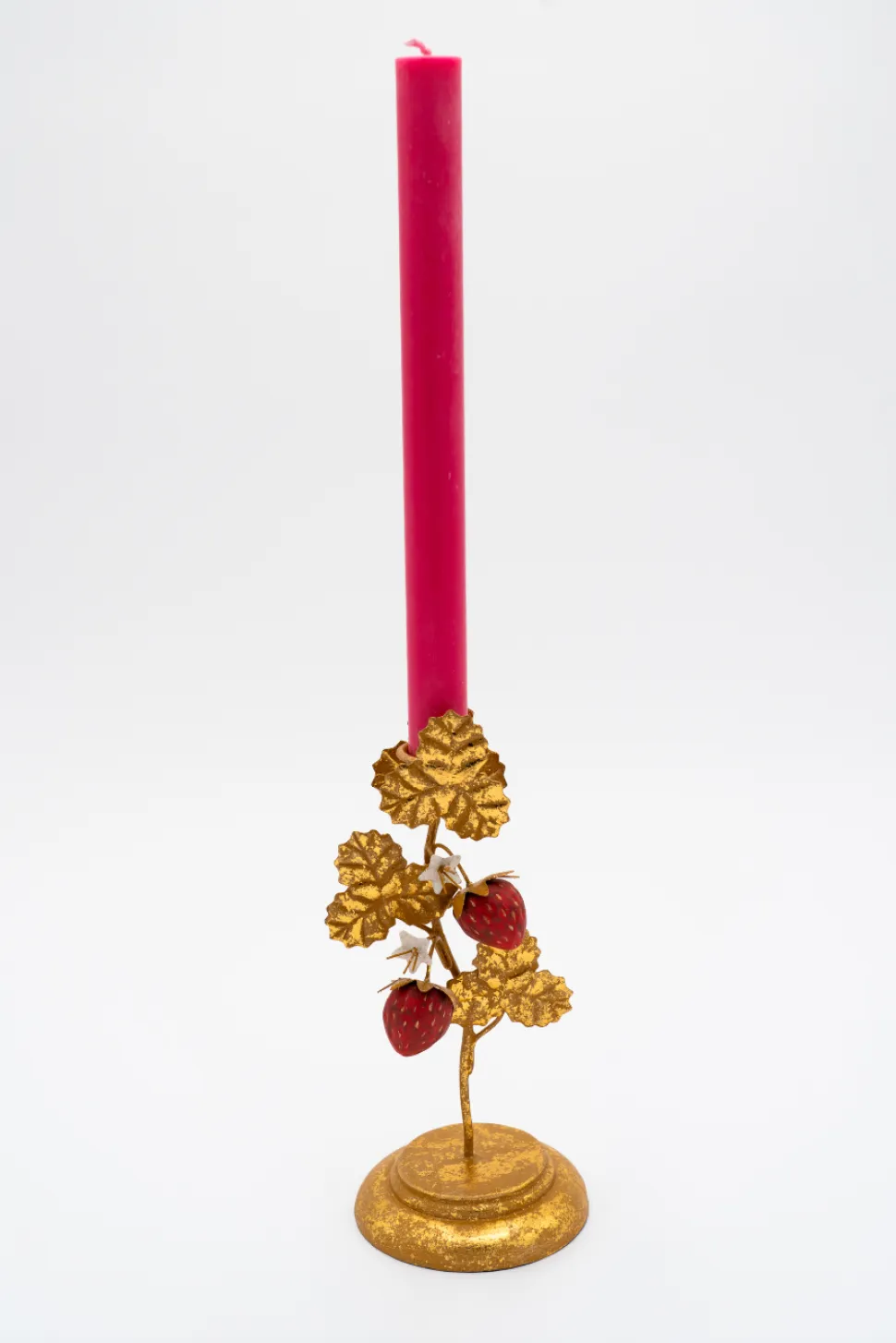 Strawberry Candleholders in Gold