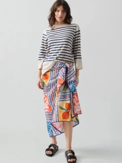 Striped Boatneck in Navy