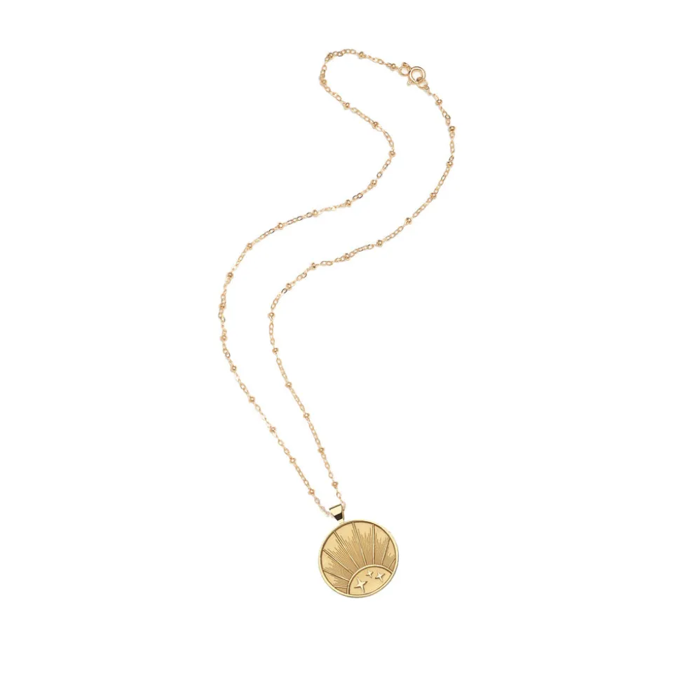 Strong Rising Sun JW Small Pendant Coin Necklace