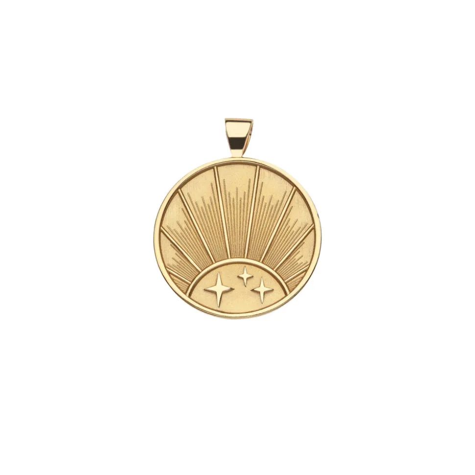 Strong Rising Sun JW Small Pendant Coin Necklace