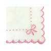 Studio Collection - Juliet Bows Napkins in White and Pink, Set of 4