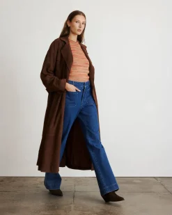 Suede Clayton Coat in Chocolate