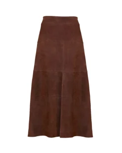 Suede Hudson Skirt in Chocolate