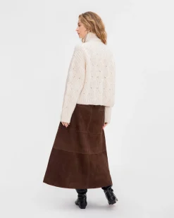 Suede Hudson Skirt in Chocolate